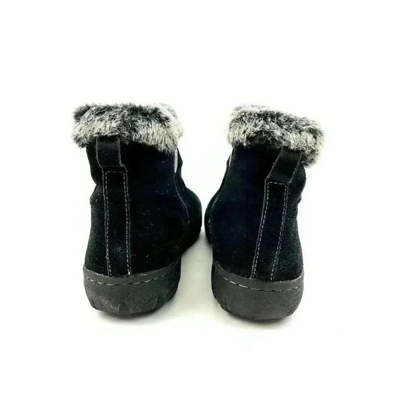 Black Faux Fur Suede Zip Ankle Boots Women’s US Size 7 Khombu - Picture 7 of 10